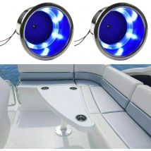 2 Stück Becher-Getränkehalter, 12 V, LED, integrierter Becher-Getränkehalter aus Edelstahl für Marine, Yacht/Wohnmobil