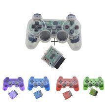 Transparenter, farbiger, kabelloser Bluetooth-Gamepad-Controller für PS2, 2,4G-Vibrationssteuerung, kompatibel mit PlayStation 2 Joystick