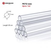 4 pz/lotto PETG raffreddamento ad acqua rigida tubo rigido ID10mm OD14mm PETG lunghezza 50cm colore chiaro per il raffreddamento ad acqua del PC