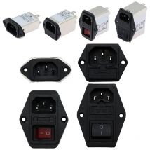 1 Stück Schwarzer IEC320 C13 C14 Störungsfreier Sicherungsfilter-Steckdosenadapter 3A 6A 10A EMI Netzschalter-Steckdose für Spieler und Lautsprecher