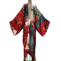 2022 Spring Women Fashion Print Long Sleeve Cardigan Female Blouse Loose Casual Cover Up Shirts Beach Kimono Blusas robe sexy