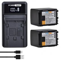 PowerTrust BP-819 BP 819 Akku + LED-USB-Ladegerät für Canon VIXIA HF10, HF11, HF20, HF21, HF100, HF200, HF G10, HF M30, HF M31, HF M32