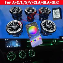 LED Per Benz A/C/E/S/V/CLA/GLA/GLC W176 W205 W213 W222 W447 W117 W156 X253 Bluetooth APP Ugello Luce Ambientale Air Vent Turbina