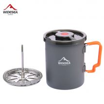 Widesea Camping-Kaffeekanne mit French Press, Outdoor-Tasse, Becher, Kochgeschirr für Wandern, Trekking
