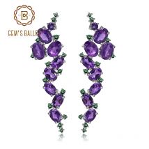 GEM'S BALLET Ohrclips aus 925er-Sterlingsilber, 9,78 ct, natürlicher Amethyst-Edelstein,