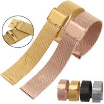 Cinturino universale milanese 18mm 20mm 22mm Bracciale di ricambio per cinturino in acciaio inossidabile con metallo argento oro per orologio intelligente