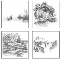AZSG Landschaft malerei Klar Briefmarken/Dichtung Für DIY Scrapbooking Karte, Der Album Dekorative Silikon Stempel Handwerk