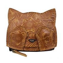 Handarbeit Aus Echtem Leder Geldbörse Kleine Mini Karte Slot Tasche Geld Tasche Nette Katze Tragbare Organizer Schlüssel Karte Brieftasche