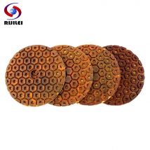 RIJILEI 4PCS Super 4 pollici tamponi per lucidatura pietra legame metallico tampone per lucidatura a umido per dischi abrasivi per pavimenti in cemento, marmo, granito