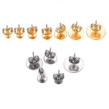 50 stücke edelstahl 3 4 5 6 8 10 12mm stecker pin ohrring basis ohrring einstellungen diy für schmuck herstellung