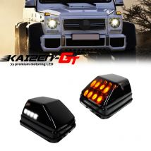 Amber LED Front Fender Turn Signal Lights with White Position Lights For 1990-2018 Mercedes Benz G-Class G500 G550 G55 G63 AMG