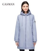 GASMAN Mode winddicht warme frauen jacke Lange zipper unten parka mit kapuze unten jacke für frauen herbst solide baumwolle mantel weibliche