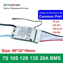 7S 10S 12S 13S 20A BeMuchSafer BMS 24v 36v 43v 48v pcm gemeinsamer Anschluss mit Ein/Aus-Schalter Temperatur sensor für DIY E-Bike-Batterie