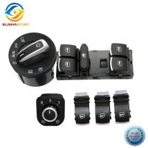 Chrom-Auto-Scheinwerferfensterschalter für VW Golf 5 6 Tiguan Passat B6 Jetta 6 GTI 5ND 941431 B 5ND 959857   5. 959855   5. 959565