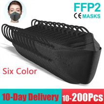 ¡Entrega en 10 días! Mascarilla FFP2 aprobada, respirador de polvo de seguridad higiénico, mascarillas faciales reutilizables para adultos, Mascarillas FPP2 KN95, mascarilla de pescado