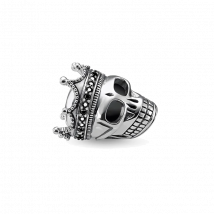 DIY Beads Skull King Bead 5mm Hole,2018 Fashion 925 Sterling Silver Jewelry Punk Gift For Women Men Boy Fit Bracelets Necklace