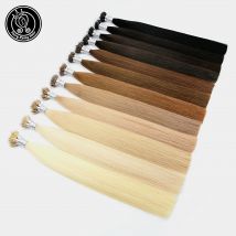 Fairy Remy Hair 1g/s 16-18 inch Remy Nano Tip Hair Extensions Brown Color Keratin Straight European Micro Beads Hair 50 Pieces