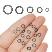 30 pz 2/3/2/3/7/4/4/5/mm durevole piatto rotondo nero opaco O Ring carpa attrezzatura da pesca terminale terminale attrezzatura Tippet Rig Ring