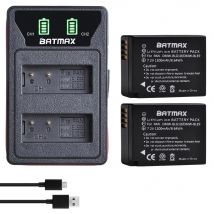 2 Stücke 1200 mAh DMW-BLG10 BLG10 BLG10E DMW-BLE9 Akku + LCD Dual USB Ladegerät für Panasonic LUMIX GF5 GF6 GX7 LX100 GX80 GX85