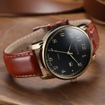 3 Farben Top Julius Mann Herren uhr Japan Quarz Stunden Uhr Auto Datum feine Mode Echt leder Jungen Retro Geburtstag Geschenk box