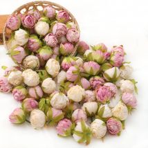 30 stücke 3-4cm neue Art Öl Rose Knospe künstliche Seide Blumen Köpfe Hochzeits dekoration DIY manuellen Kranz kleine Handwerk gefälschte Blume