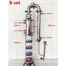 4-Zoll-Flötendestilliergerät mit 5-Boden-Destillationslinsensäule für selbstgebrautes Bier, Kupfer-Blasenplatten-Sets * 5