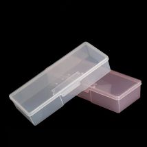 1PC Nail Art prostokąt plastikowe przezroczyste pudełko do przechowywania paznokci Rhinestone pędzelek do paznokci bufor pilniki szlifierskie pojemnik Case