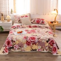 Plaid für Betten, Blumenmuster, Korallen-Fleece-Decke auf dem Bett, weiche warme Flanell-Tagesdecke auf dem Bett, Queen-/King-Decke für den Winter