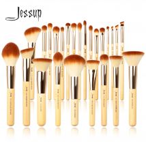 Jessup Set di pennelli per trucco professionale fondotinta in polvere ombretto Liner pennello per sfumare Kit di strumenti per il trucco capelli sintetici di bambù