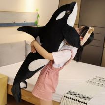 Big Killerwal Puppe Kissen Wal Orcinus Orca Schwarz-Weiß-Wal Plüschtier Puppe Hai Kinder Jungen Mädchen Stofftiere