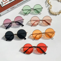 Retro runde Sonnenbrille Kinder 2-8 Jahre alte Baby brille britischen Stil Metall Sonnenbrille Visier Spiegel uv400