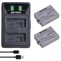 2Pcs 1500mAh LP-E5 LP E5 Batterie + LED Gebaut-in USB Ladegerät für Canon EOS Rebel XS, rebel T1i,Rebel XSi 1000D 450D, Kuss X3,X2,F