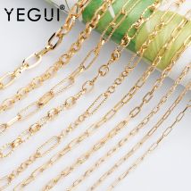 YEGUI C86, Schmuckzubehör, DIY-Kette, 18 Karat vergoldet, 0,3 Mikrometer, DIY-Armband-Halskette, Charms, Schmuckherstellung, handgefertigt, 1 m/Los