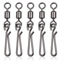 30Pcs swivels and snap for fishing hook swivels connector with Hanging Snap Stainless Steel Fast Clip Fishing Tackle Accessories
