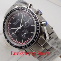 Kleid BLIGER 40 mm mechanische Herrenuhr, Wochentags-Zifferblatt, Stahlband, gewölbtes Glas,