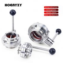3/4" 1" 1-1/2" 2" 19/32/25/38/51/63mm Acciaio inossidabile 304 Valvola a farfalla sanitaria Tri Morsetto 50.5/64/77.5mm Birra fatta in casa Latticini