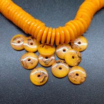 100 Stück orangefarbene flache runde Harzimitat-Bernsteinperlen 6mm 8mm 10mm 12mm lose Spacer-Perlen Großhandelsposten für DIY-Bastelarbeiten und Schmuckherstellung