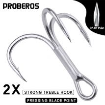 PROBEROS 10 Teile/los Salzwasser Angelhaken Drillinge 1 # -2 # -4 # -6 # -8 # -10 # -12 # -14 # -1/0