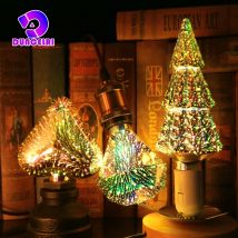 3D Decoration LED Bulb E27 6W 110V 220V Vintage Edison Light Bulb Star Lamp Holiday Night Light Novelty Christmas Tree