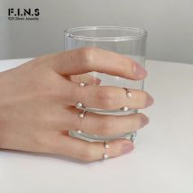 F.I.N.S Minimalistischer Ring aus 925er-Sterlingsilber, modisch, kleine Größe, offene Perle, schmale Linie, Knuckle-Fingerring, stapelbarer Gelenkring