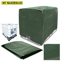 Copertura tote IBC verde Contenitore da 1000 litri Foglio di alluminio Impermeabile antipolvere Protezione UV Copertura del serbatoio dell'acqua