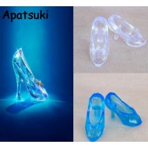 10 Paare/los Mode Cinderella Kristall Schuhe für Barbie Puppe Zubehör 2 Farben High Heels Sandalen Schuhe Für 1/6 Puppe