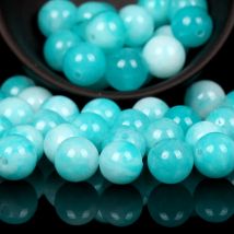 Naturale Blu Amazzoniti Giade Perline di Pietra Rotonda Branelli Allentati Del Distanziatore Per La Produzione di Gioielli Braccialetto FAI DA TE Fatti A Mano 4/6/8/10/12mm
