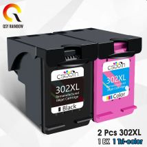 QSYRAINBOW 302XL Sostituzione rigenerata per cartuccia d'inchiostro HP 302 HP302 XL per stampante Deskjet 1110 1111 1112 2130 2131