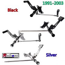 Schwarz Silber Flach Cut Vorwärts Steuert Verknüpfung Mit Fußrasten Für Harley 1991-2003 Sportster XL 883 1200 Modelle