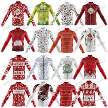 Christmas Long Sleeve Cycling Jersey Men Cycling Clothing Larga Maillot Ciclismo MTB Outdoor Sports Coat 16 Style
