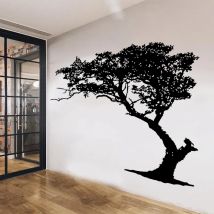 Großer Vintage Baum Zweig Wandaufkleber Retro Bäume Blätter Dschungel Wald Wandtattoo Kinderzimmer Kinderzimmer Büro Vinyl Home Decor