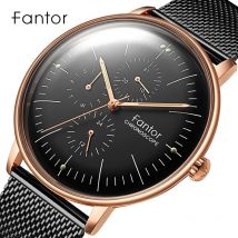 Fantor Marke Luxus Männer Chronograph herren Quarz Armbanduhr Wasserdicht Business Mesh-Armband