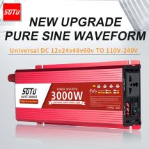 Convertitore universale a forma di onda sinusoidale pura DC 12V24V48V60V a 110V-240V Convertitore schermo LCD 1800W/2200W/3000W Convertitore di potenza 50/60HZ