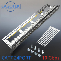 Cat7 Patch panel 24port CAT7/CAT6a FTP Patch Panel Voll Geschirmt Inkl. 24x Cat7 geschirmt keystone adapter 1U 19'' Zoll